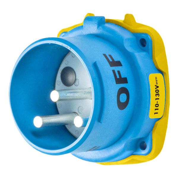 33-68109-4X-A155 - DSDC6 INLET POLY BLUE SIZE 4 TYPE 4X 2P+G 60A 130 VDC TYPE 4X WATERTIGHTNESS WITH NO LOCKOUT HOLE